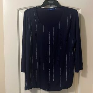 Apt.9 ladies blouse blue/beige sz large